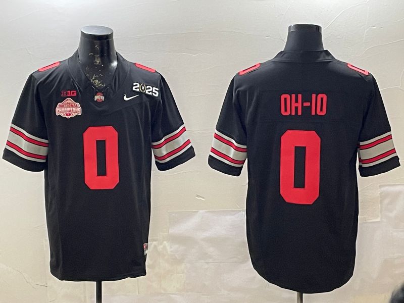 Men Ohio State Buckeyes #0 Oh-Io Black Three generations Nike 2025 NCAA Jersey->boston red sox->MLB Jersey